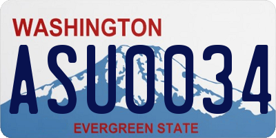 WA license plate ASU0034