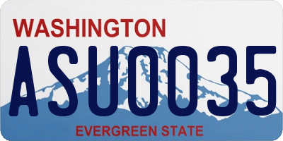 WA license plate ASU0035