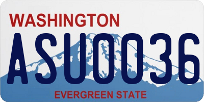 WA license plate ASU0036
