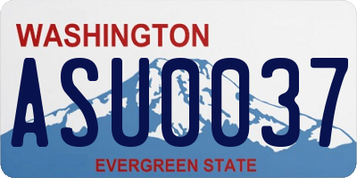 WA license plate ASU0037
