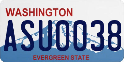 WA license plate ASU0038