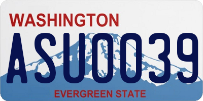 WA license plate ASU0039