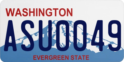 WA license plate ASU0049