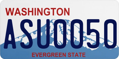 WA license plate ASU0050