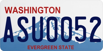 WA license plate ASU0052