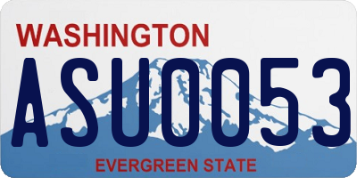 WA license plate ASU0053