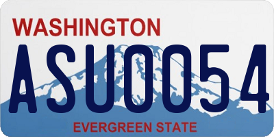 WA license plate ASU0054
