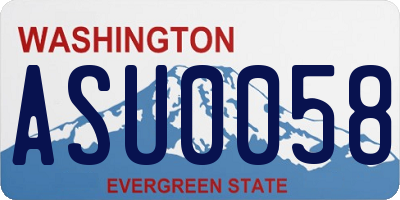 WA license plate ASU0058