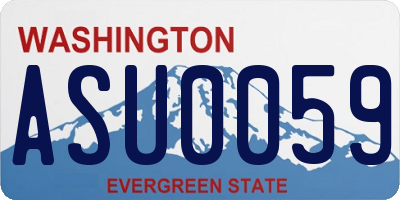 WA license plate ASU0059