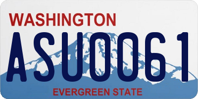 WA license plate ASU0061