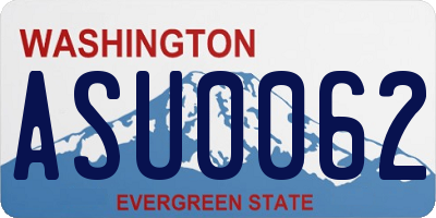 WA license plate ASU0062
