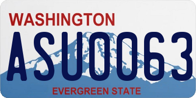 WA license plate ASU0063