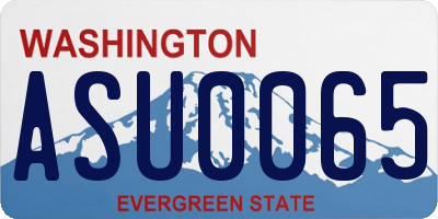 WA license plate ASU0065