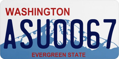WA license plate ASU0067