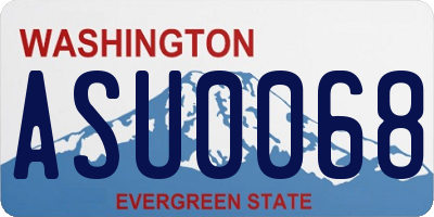 WA license plate ASU0068
