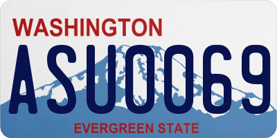 WA license plate ASU0069
