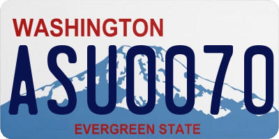 WA license plate ASU0070