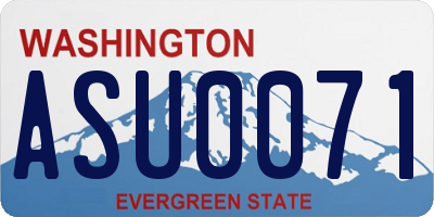 WA license plate ASU0071