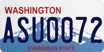 WA license plate ASU0072