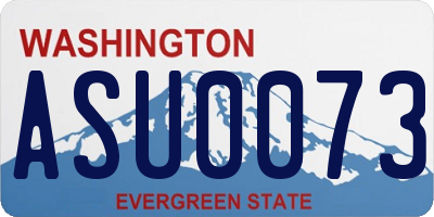 WA license plate ASU0073