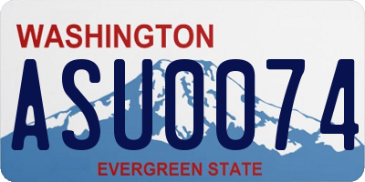 WA license plate ASU0074