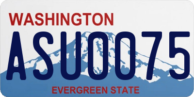 WA license plate ASU0075