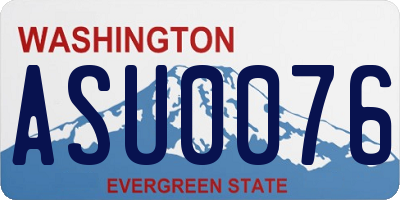 WA license plate ASU0076