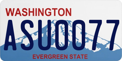 WA license plate ASU0077