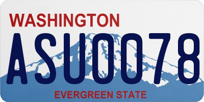WA license plate ASU0078