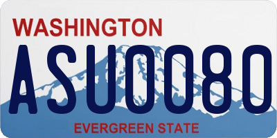 WA license plate ASU0080