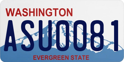 WA license plate ASU0081