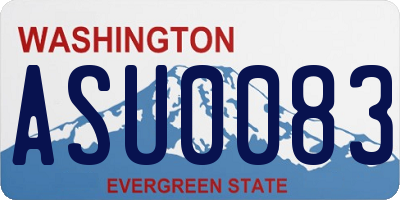WA license plate ASU0083