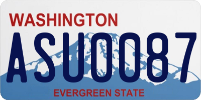 WA license plate ASU0087