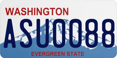 WA license plate ASU0088