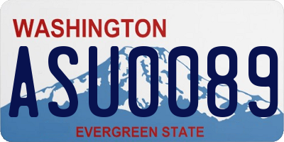 WA license plate ASU0089