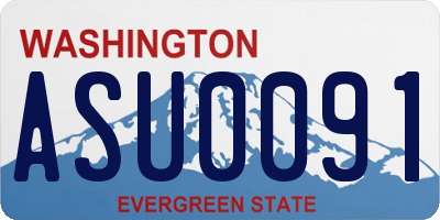 WA license plate ASU0091