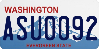 WA license plate ASU0092