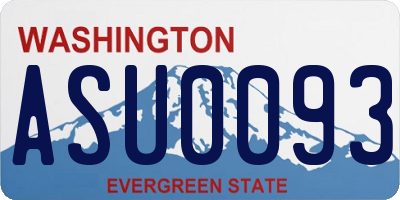 WA license plate ASU0093