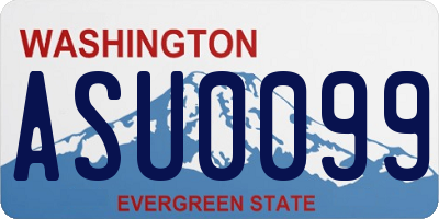 WA license plate ASU0099