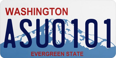 WA license plate ASU0101