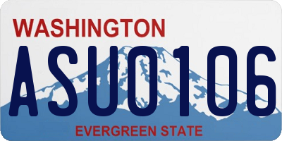 WA license plate ASU0106