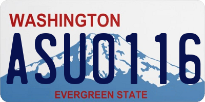 WA license plate ASU0116
