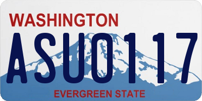 WA license plate ASU0117