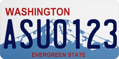 WA license plate ASU0123