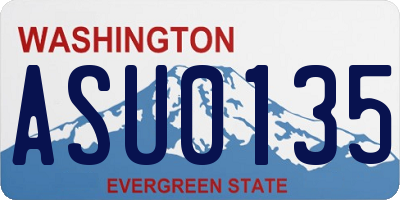 WA license plate ASU0135