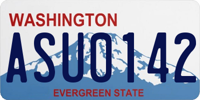 WA license plate ASU0142