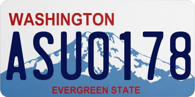 WA license plate ASU0178