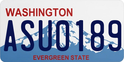 WA license plate ASU0189