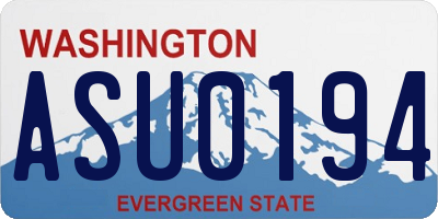 WA license plate ASU0194