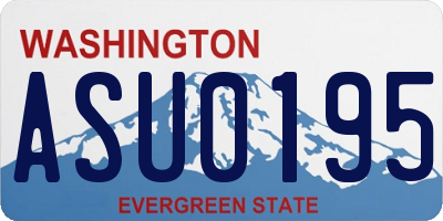 WA license plate ASU0195